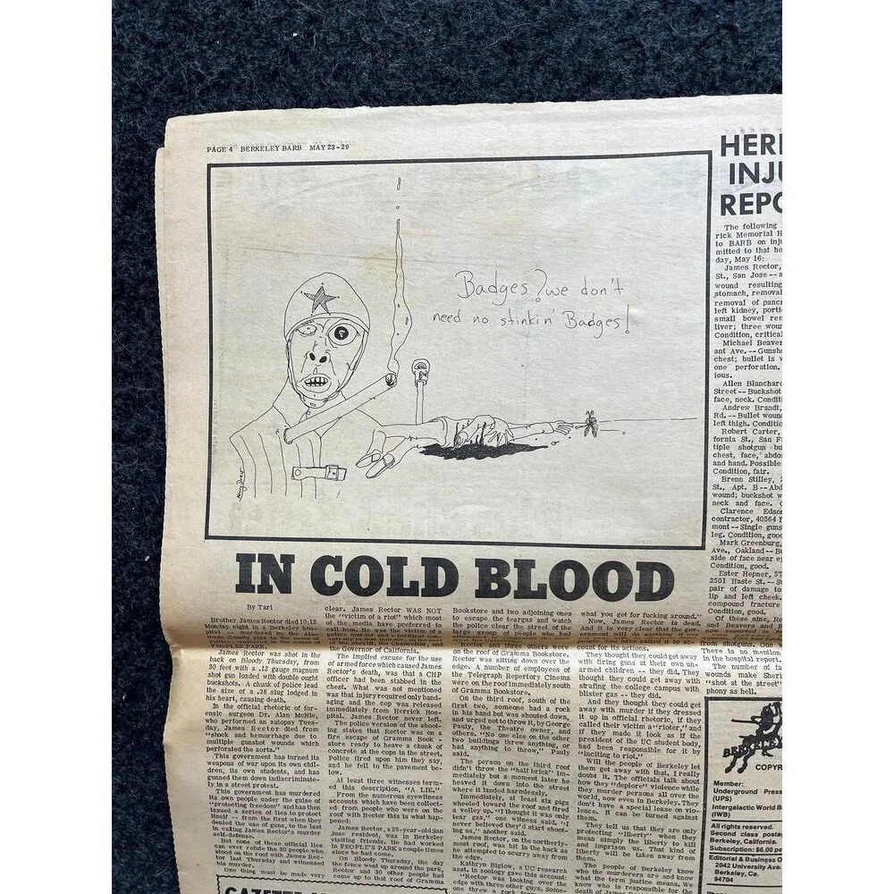 1970s Berkeley Bark CounterCulture, Black Panther Party, Underground Newspaper,
